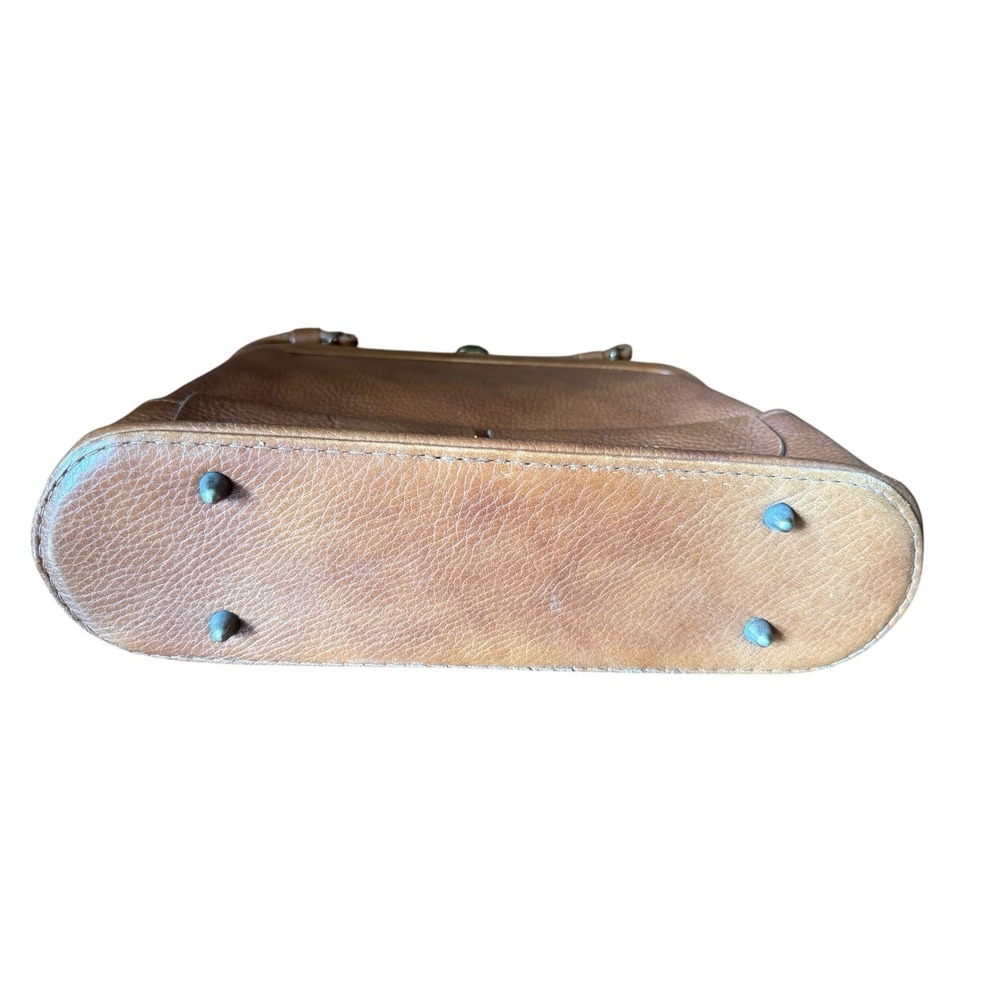 Vintage Leather Bag Clutch Style Purse Handbag Strap Pockets - Picture 9 of 10